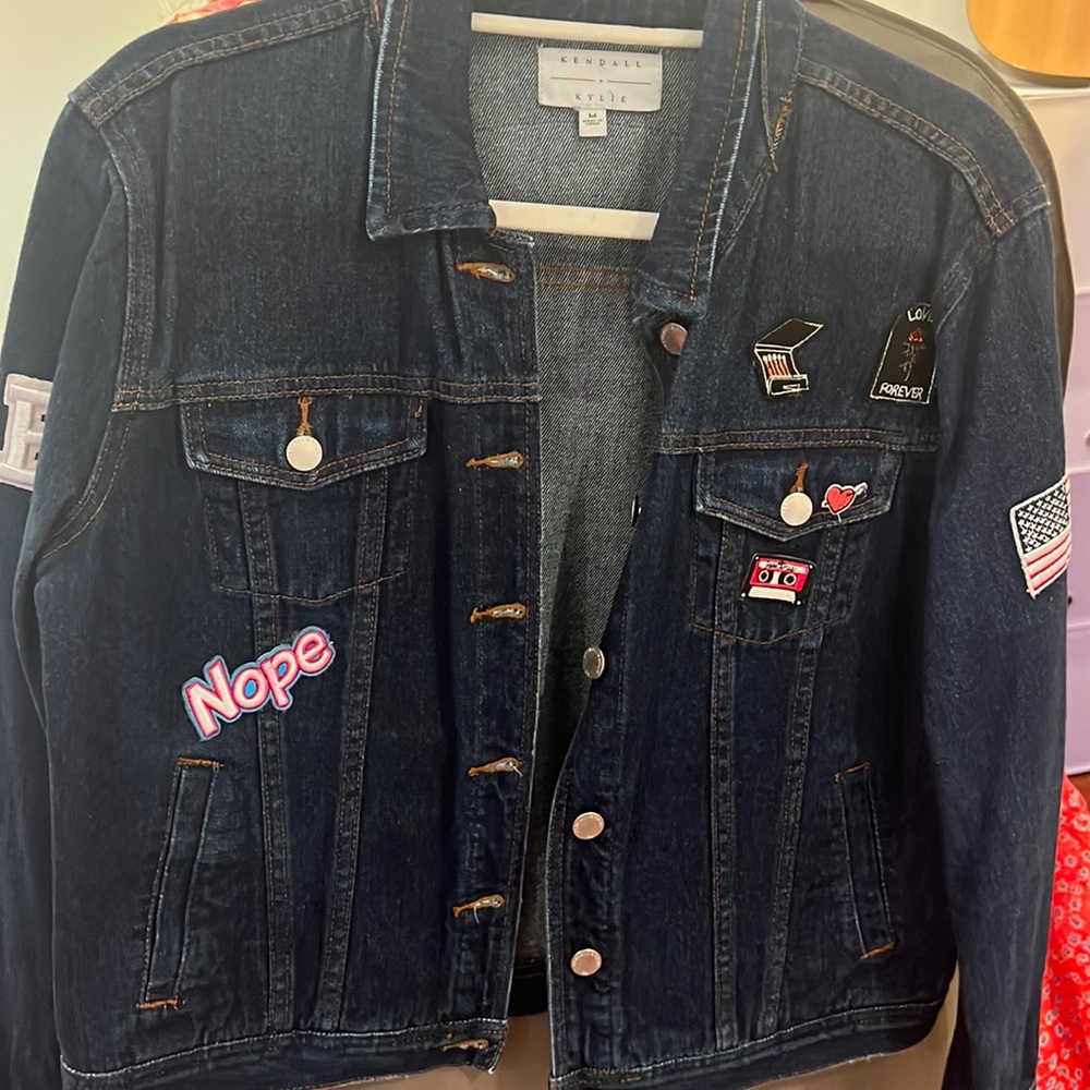 Patched denim jacket